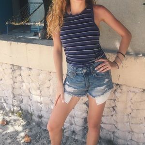 American Eagle ripped denim shorts